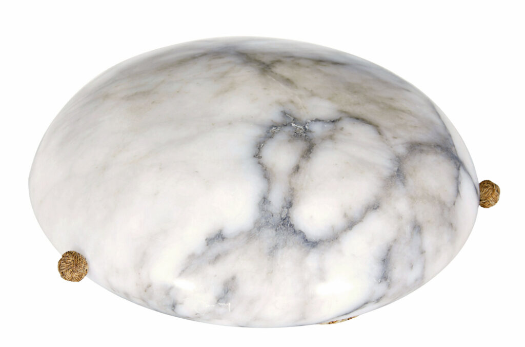 Art Deco Grey and White Alabaster Pendant Light — image 3