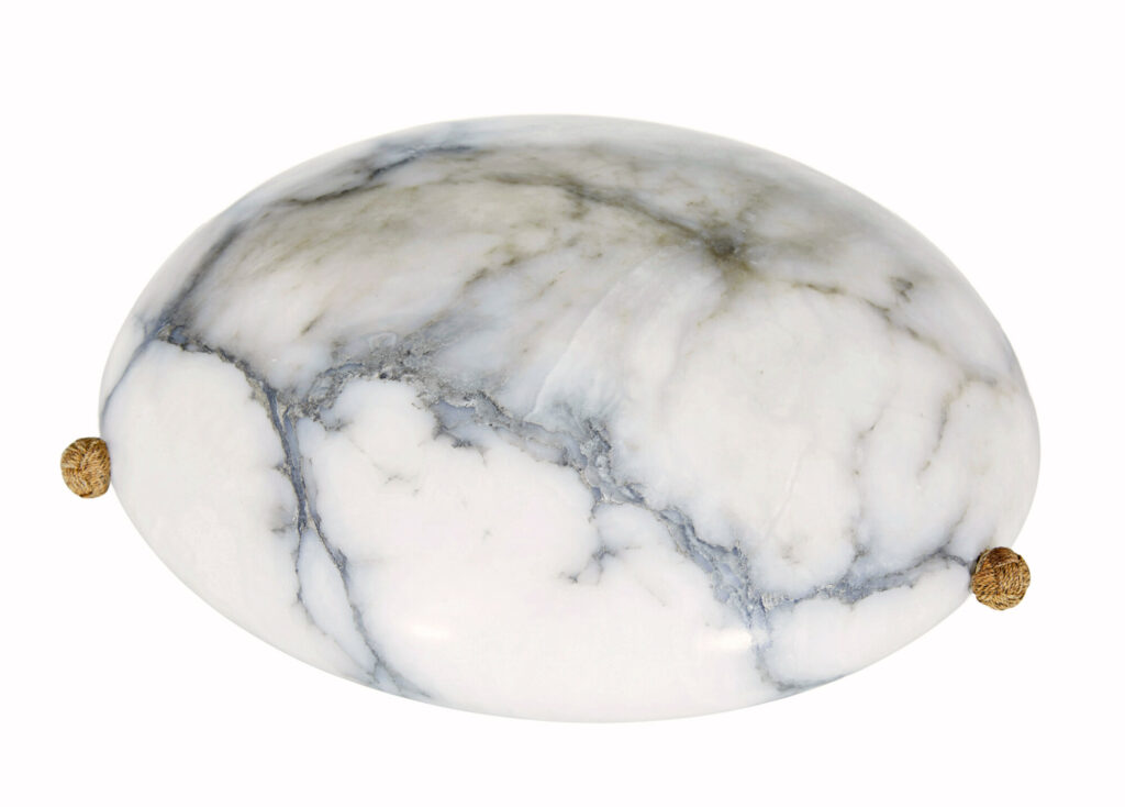 Art Deco Grey and White Alabaster Pendant Light — image 2