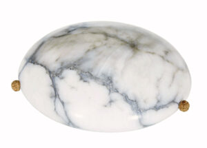 Art Deco Grey and White Alabaster Pendant Light — thumbnail 2