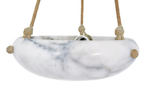 Art Deco Grey and White Alabaster Pendant Light — thumbnail 6