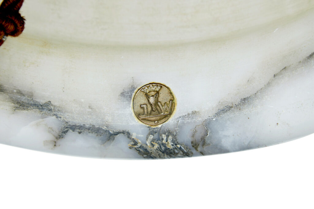 Art Deco Period Alabaster Hanging Pendant Light — image 2