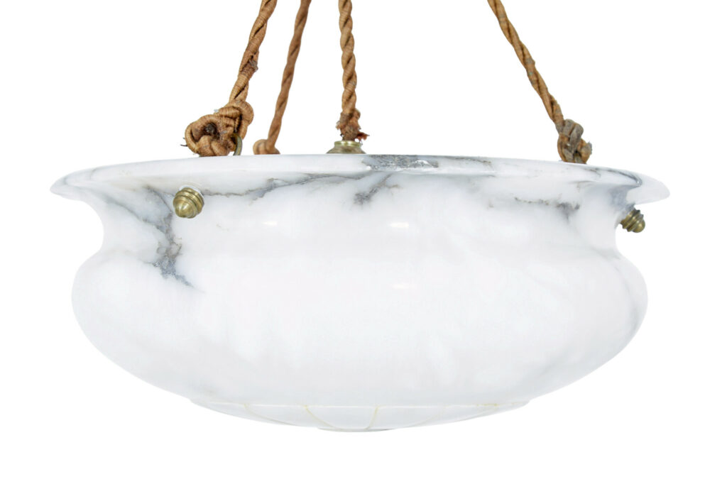 Art Deco Period Alabaster Hanging Pendant Light — image 5