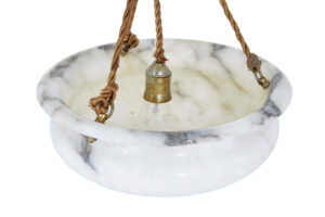 Art Deco Period Alabaster Hanging Pendant Light — thumbnail 7