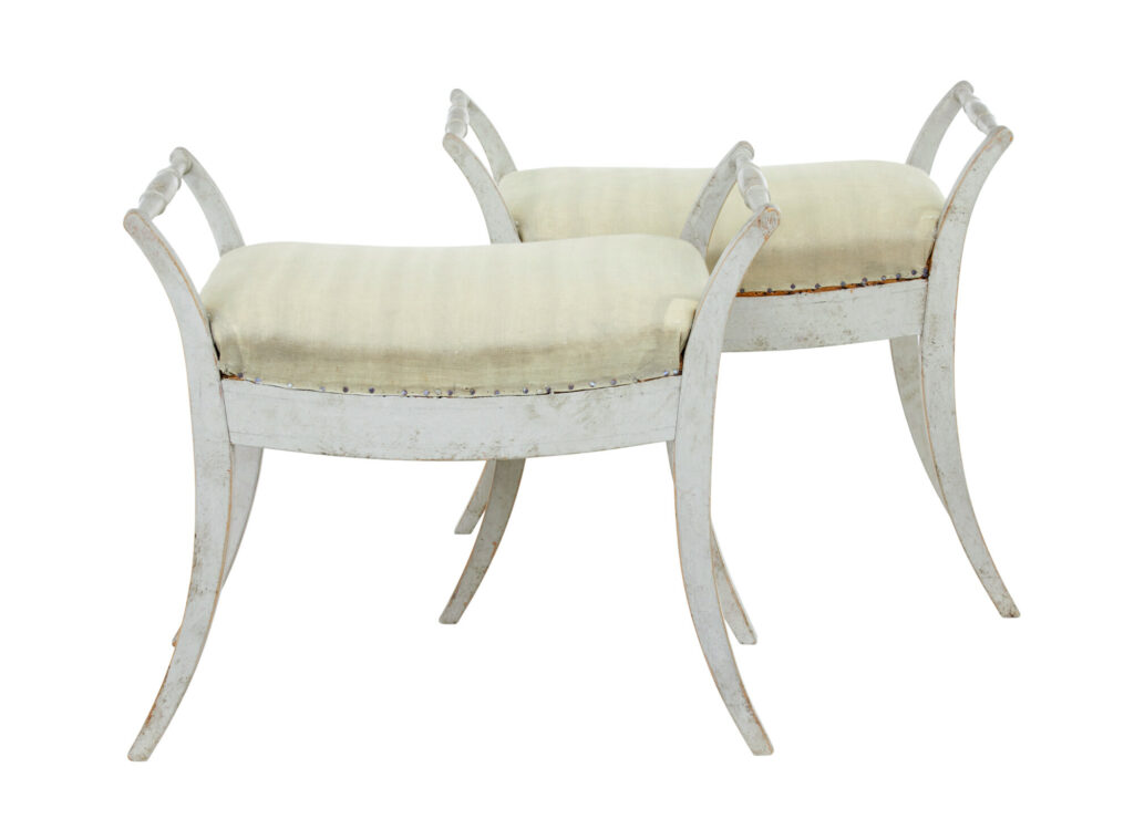 PAIR OF 19TH CENTURY SWEDISH PAINTED STOOLS