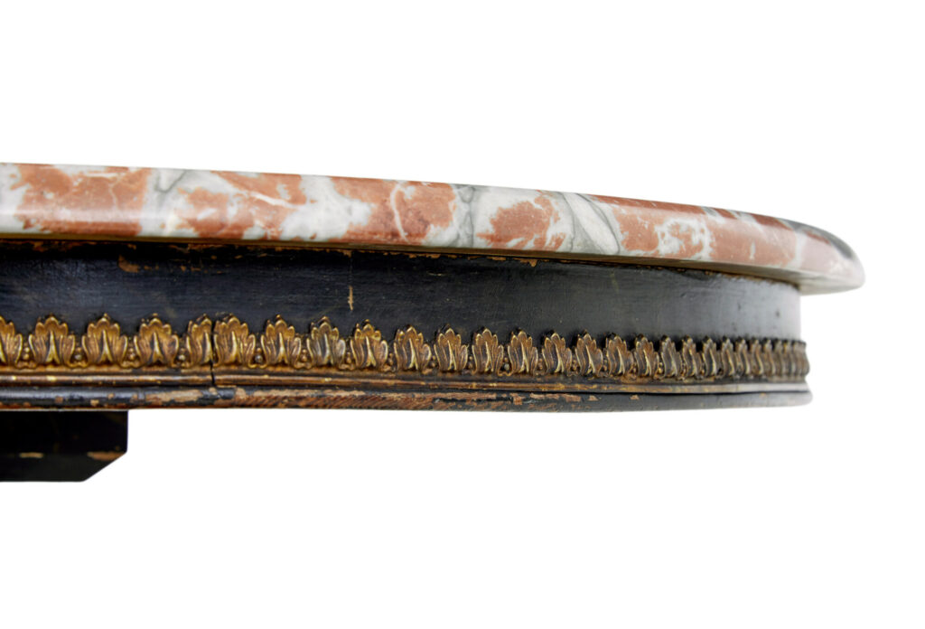 19th Century Ebonised Marble Top Centre Table — image 2