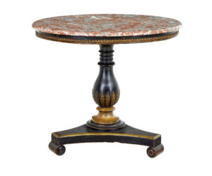 19th Century Ebonised Marble Top Centre Table — thumbnail 9