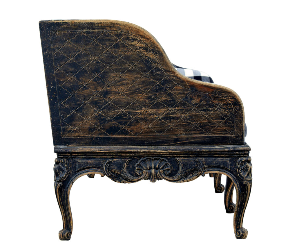 Early 19th Century Carved Oak Swedish Painted Sofa — image 9