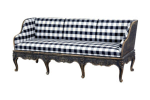 Early 19th Century Carved Oak Swedish Painted Sofa — thumbnail 2
