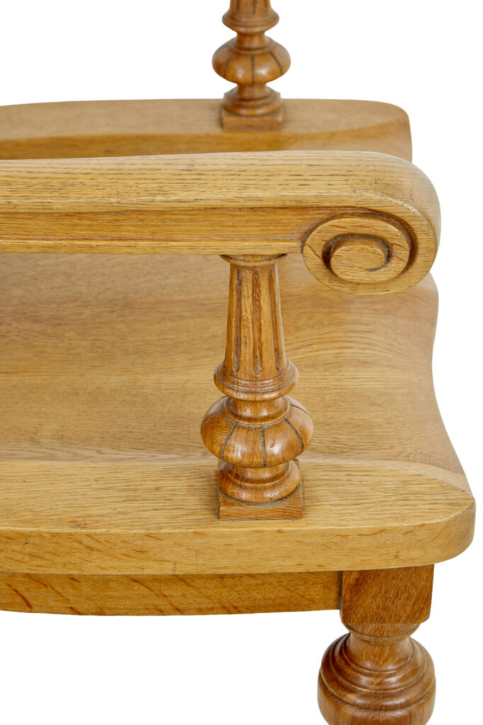 Pair of Oak and Leather  Arts and Crafts Library Chairs — image 3