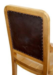 Pair of Oak and Leather  Arts and Crafts Library Chairs — thumbnail 2