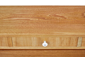 Scandinavian Mid 20th Century Low Elm Bookcase — thumbnail 3