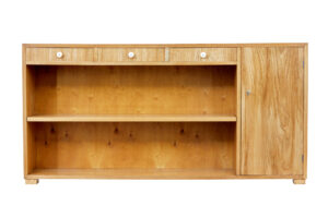 Scandinavian Mid 20th Century Low Elm Bookcase — thumbnail 10