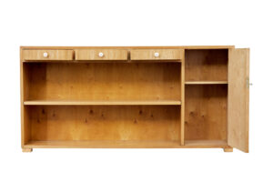 Scandinavian Mid 20th Century Low Elm Bookcase — thumbnail 9