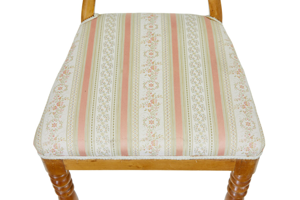 Pair of Early 20th Century Carved Birch Hall Chairs — image 2