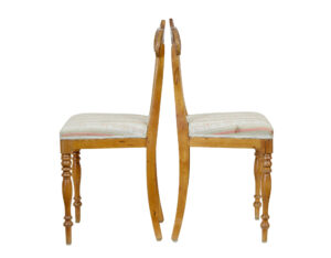 Pair of Early 20th Century Carved Birch Hall Chairs — thumbnail 5