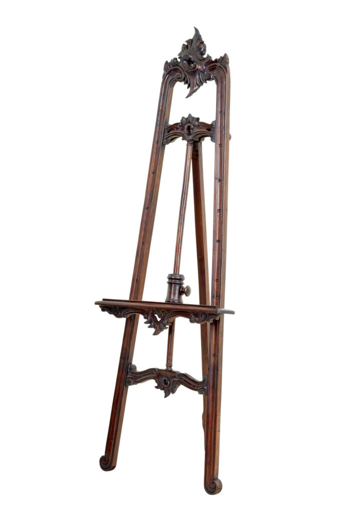 19th Century Carved Mahogany Easel — image 5