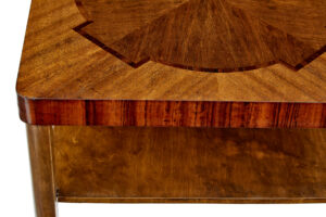 Mid 20th Century Walnut and Birch Inlaid Coffee Table — thumbnail 3