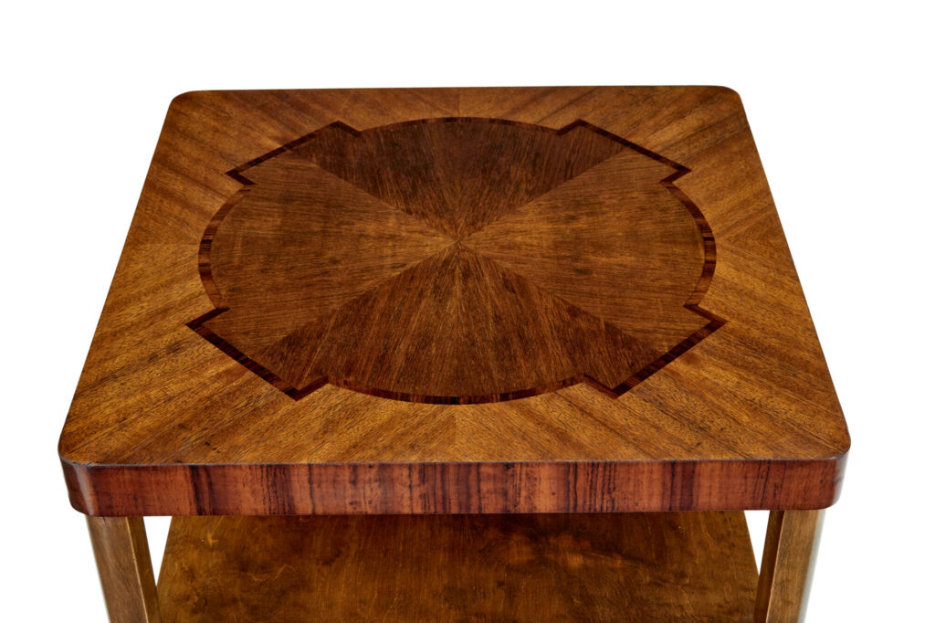 Mid 20th Century Walnut and Birch Inlaid Coffee Table — image 4