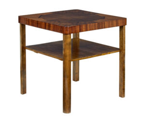 Mid 20th Century Walnut and Birch Inlaid Coffee Table — thumbnail 1
