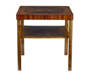 Mid 20th Century Walnut and Birch Inlaid Coffee Table — thumbnail 6