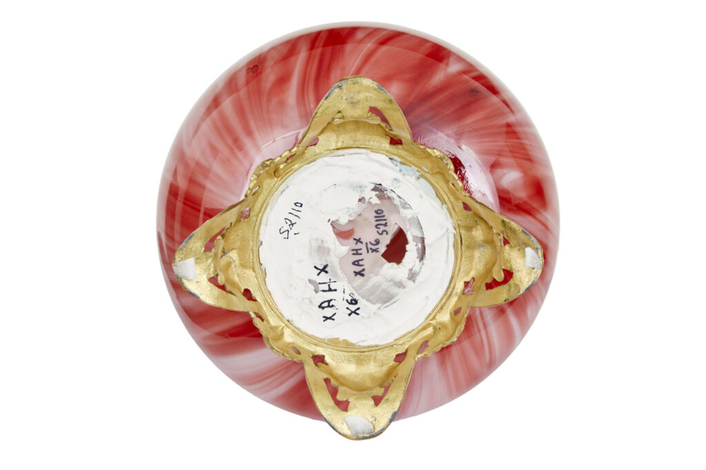 1930’s French Art Glass Vase with Ormolu Mounts — image 2