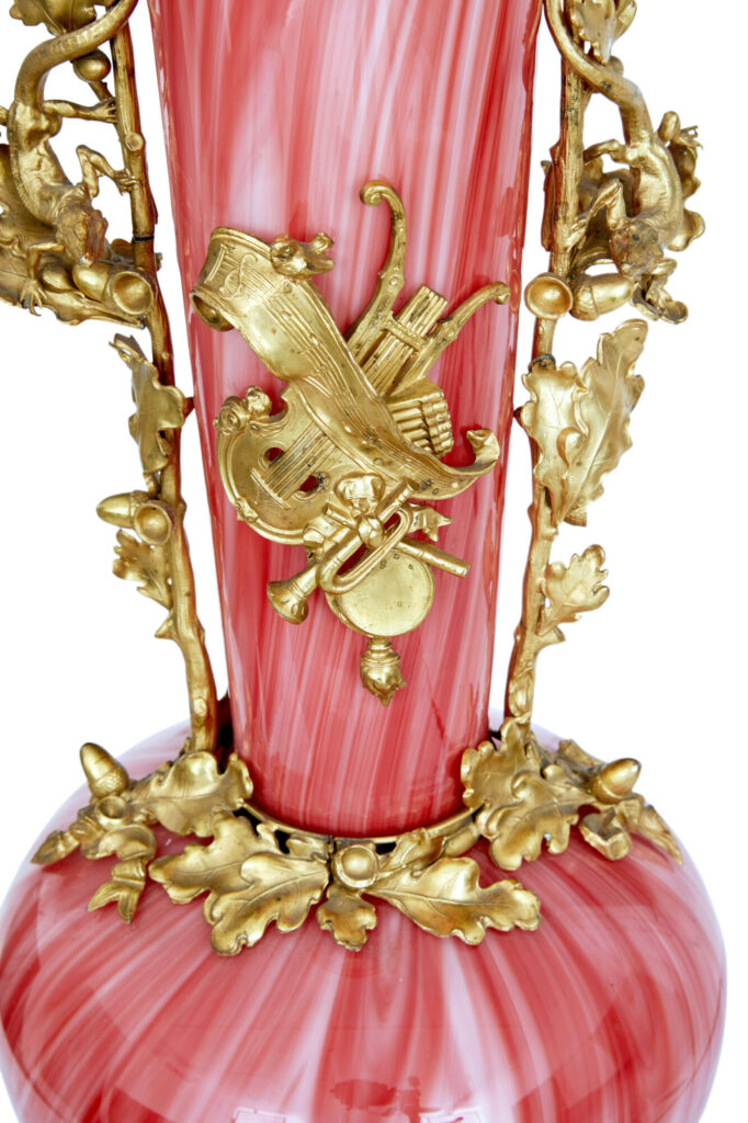1930’s French Art Glass Vase with Ormolu Mounts — image 5