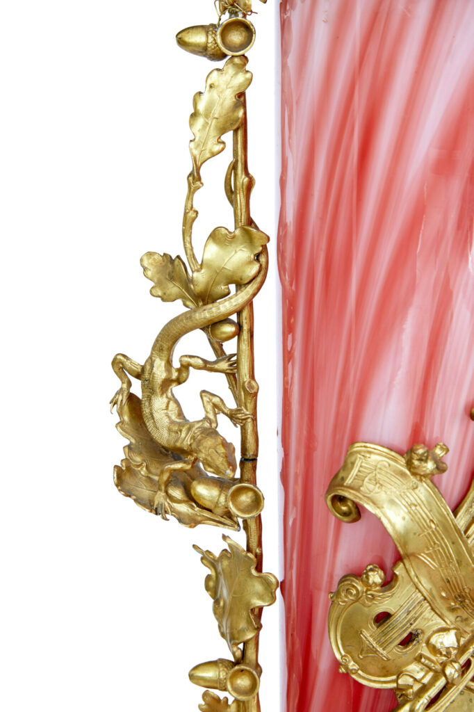 1930’s French Art Glass Vase with Ormolu Mounts — image 4