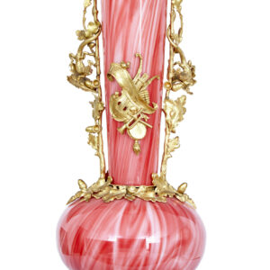 1930’s FRENCH ART GLASS VASE WITH ORMOLU MOUNTS