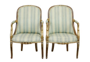 Pair of Mid 19th Century French Walnut and Gilt Armchairs — thumbnail 1