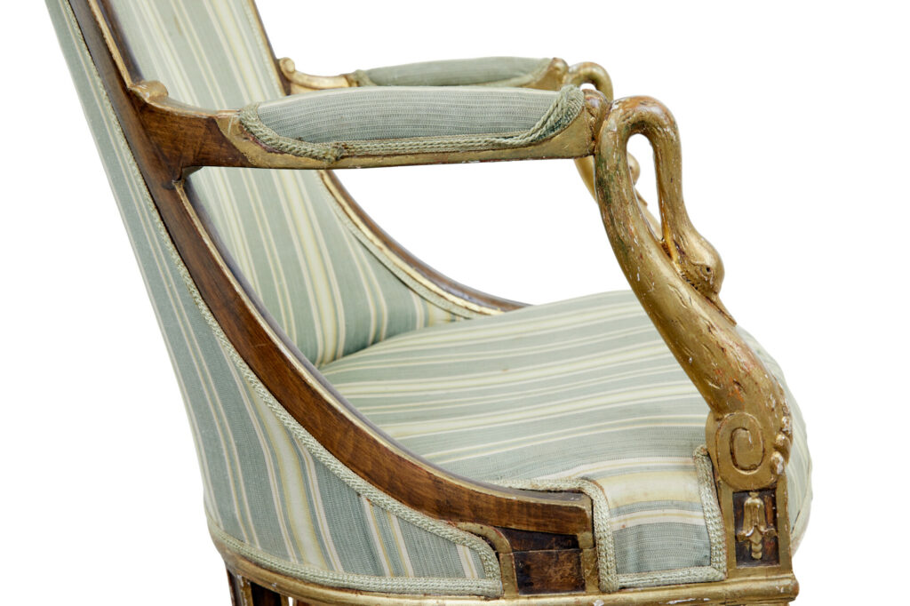 Pair of Mid 19th Century French Walnut and Gilt Armchairs — image 10