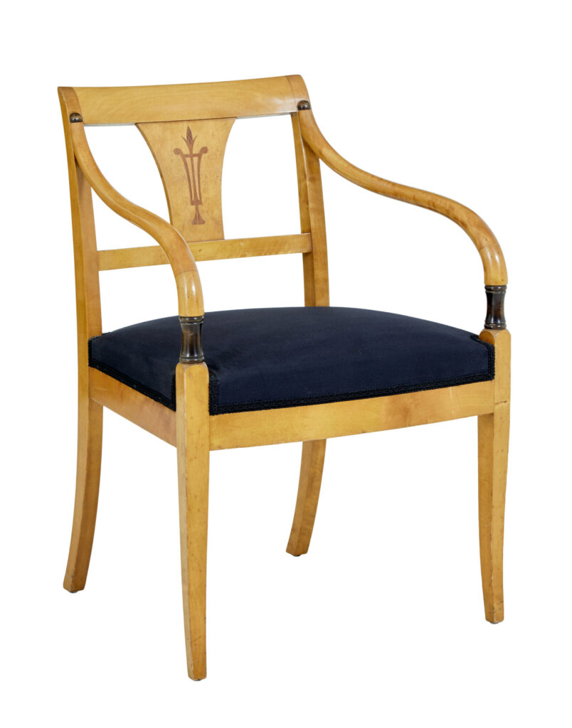 Set of 10 Art Deco Swedish Birch Dining Armchairs — image 4