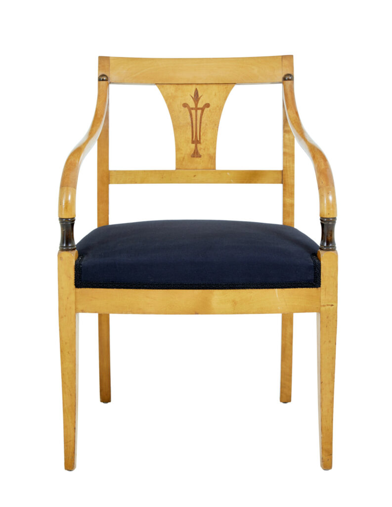 Set of 10 Art Deco Swedish Birch Dining Armchairs — image 7