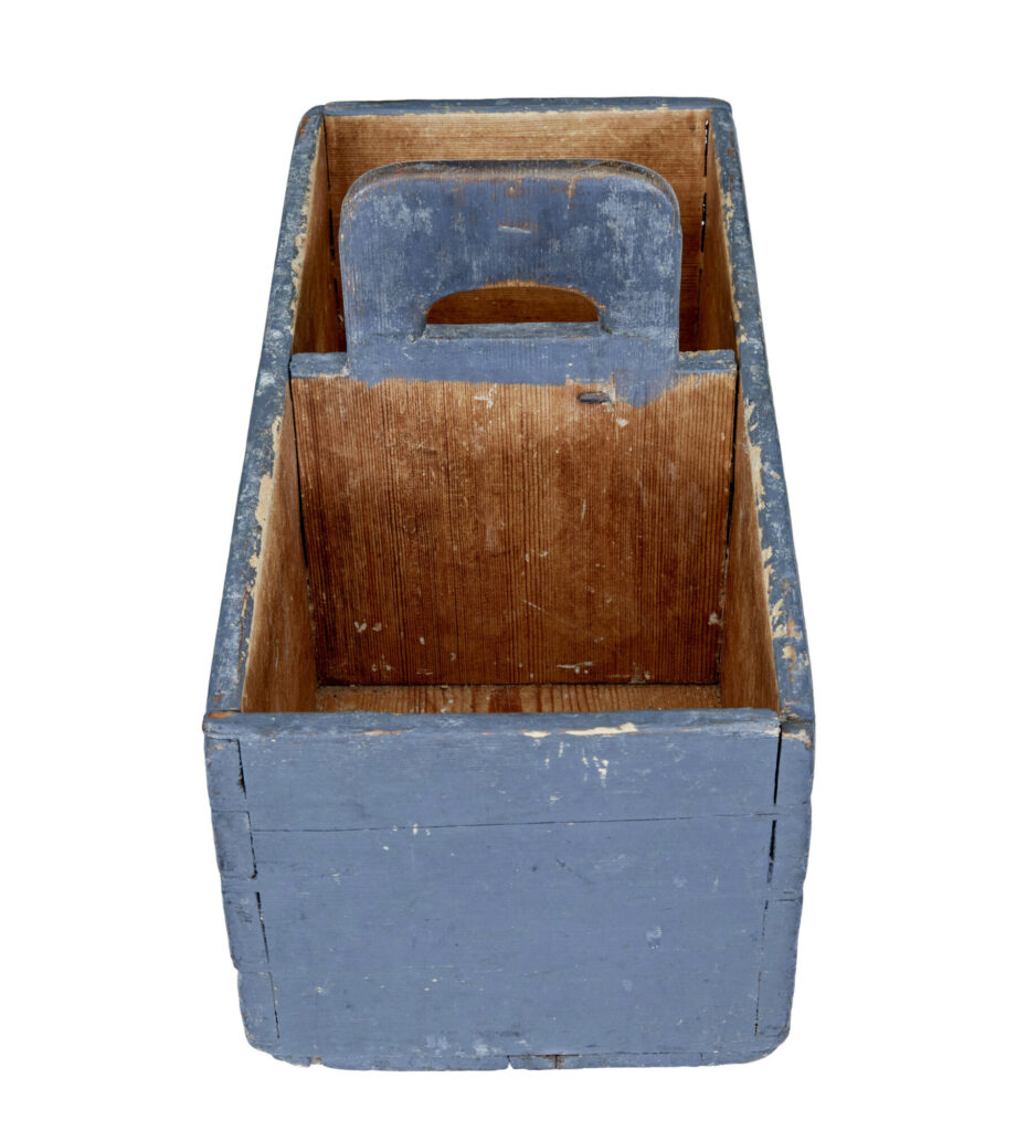 19th Century Painted Pine Scandinavian Bread Box — image 2