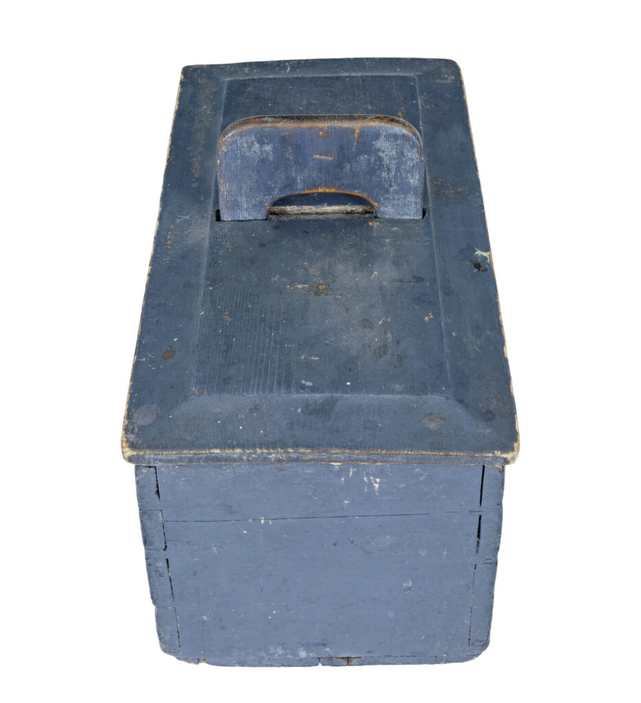 19th Century Painted Pine Scandinavian Bread Box — image 3