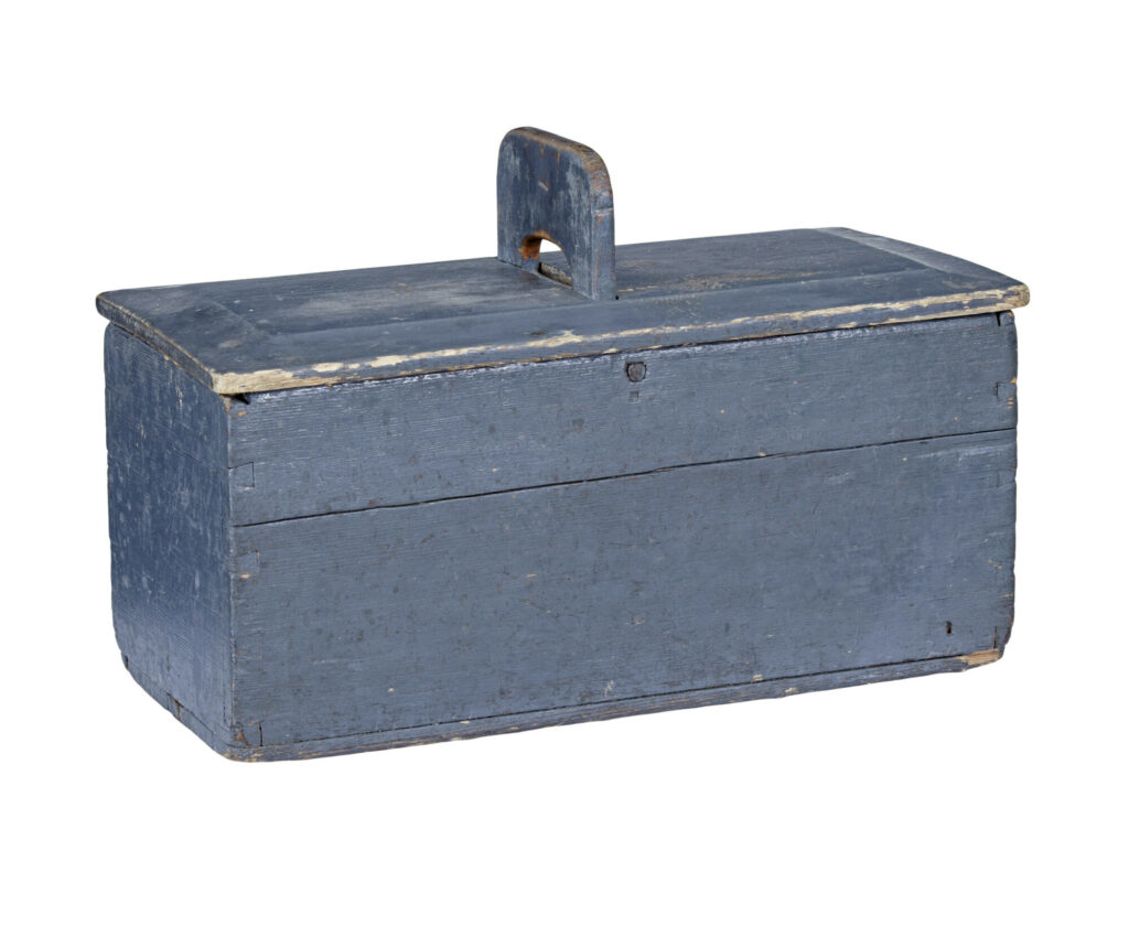 19th Century Painted Pine Scandinavian Bread Box