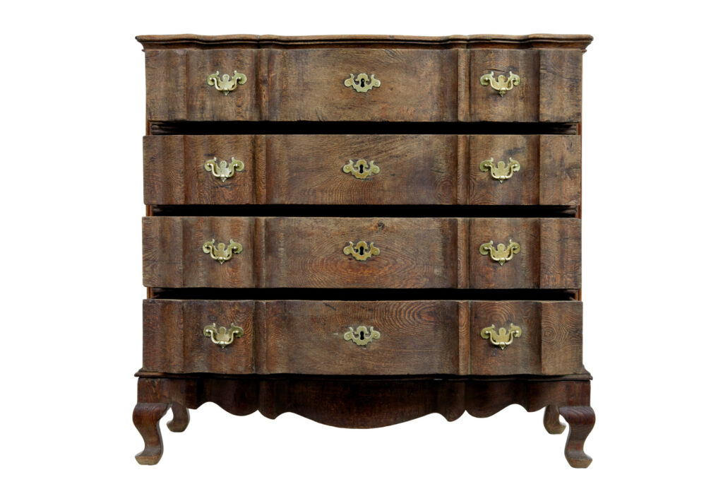 Large 19th Century Baroque Revival Danish Oak Chest of Drawers — image 8