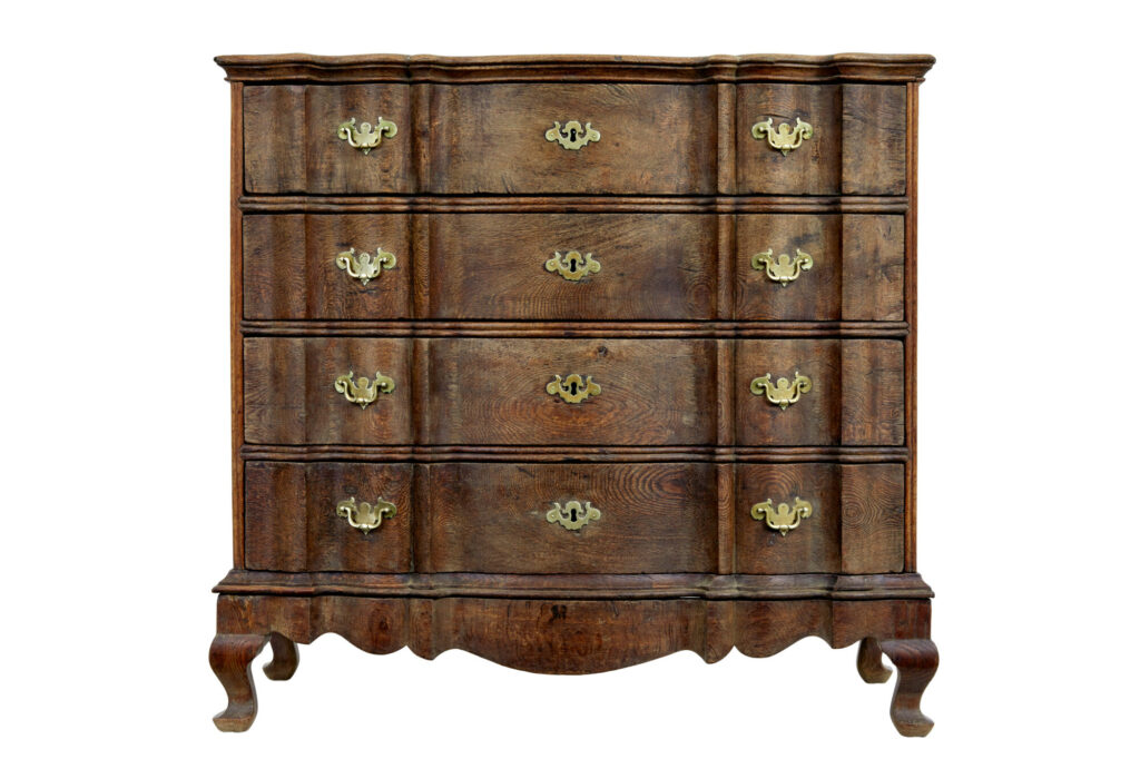 Large 19th Century Baroque Revival Danish Oak Chest of Drawers — image 9