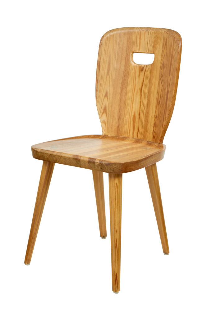 Set of 8 Scandinavian Mid Century Pine Dining Chairs — image 5