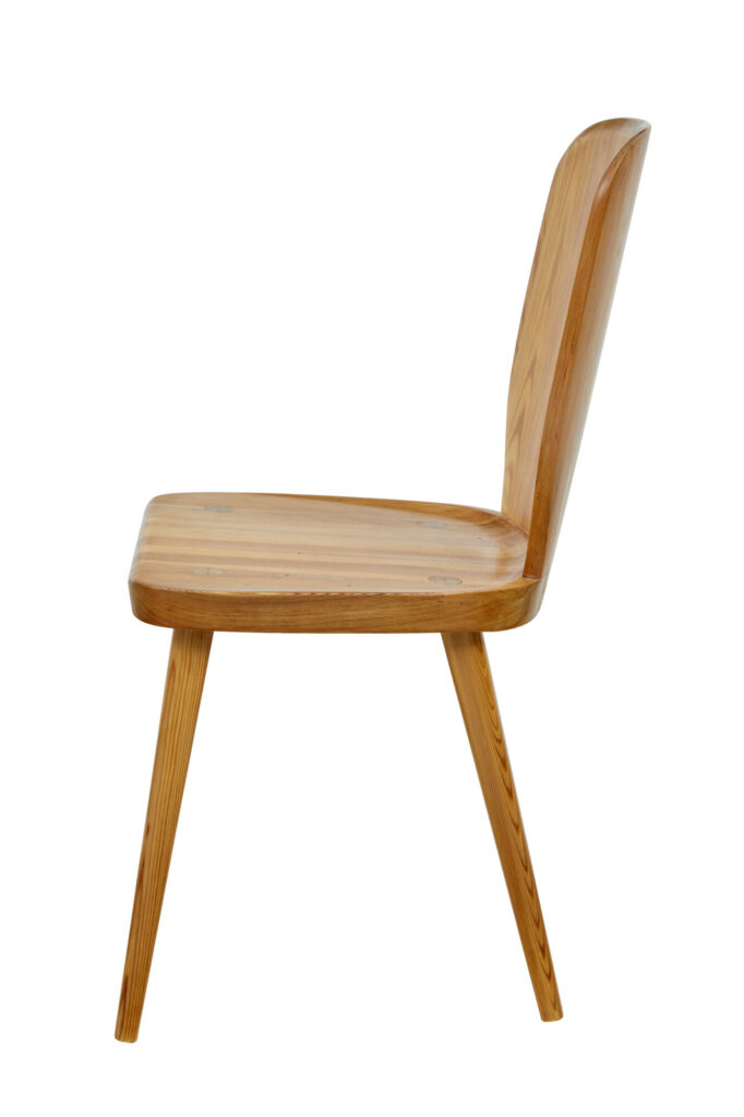 Set of 8 Scandinavian Mid Century Pine Dining Chairs — image 6