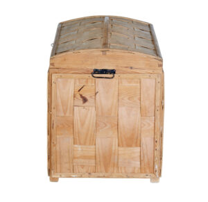 Scandinavian Early 20th Century Woven Pine Dome Top Trunk — thumbnail 6