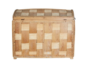 Scandinavian Early 20th Century Woven Pine Dome Top Trunk — thumbnail 5
