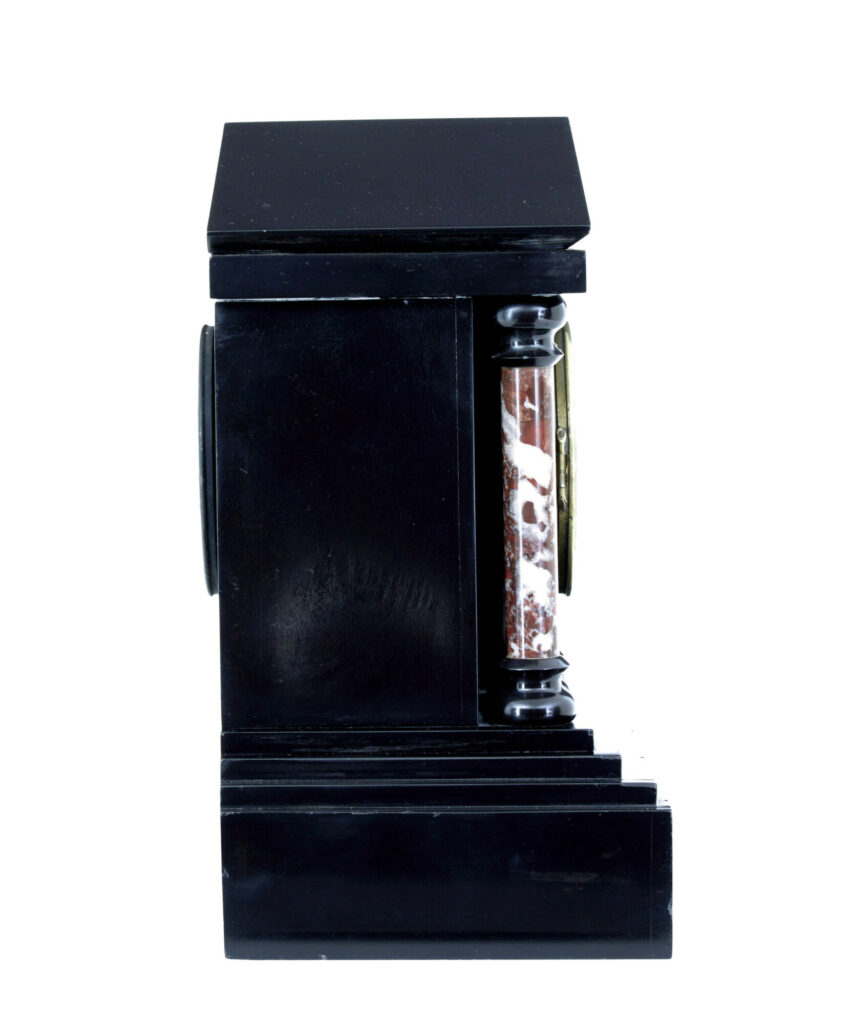 19th Century Victorian Black Marble Mantle Clock — image 6