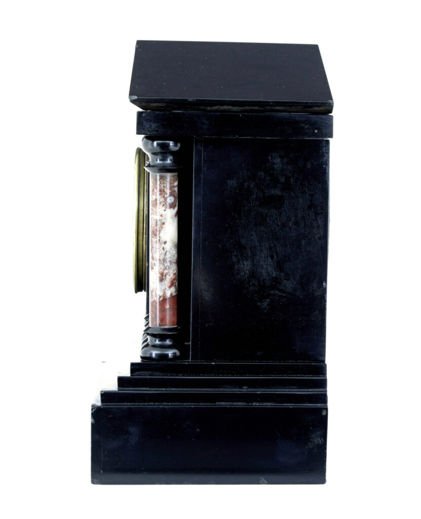 19th Century Victorian Black Marble Mantle Clock — image 9
