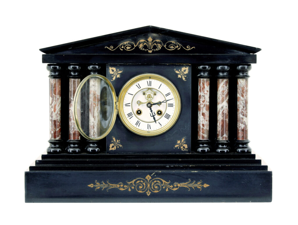 19th Century Victorian Black Marble Mantle Clock — image 10
