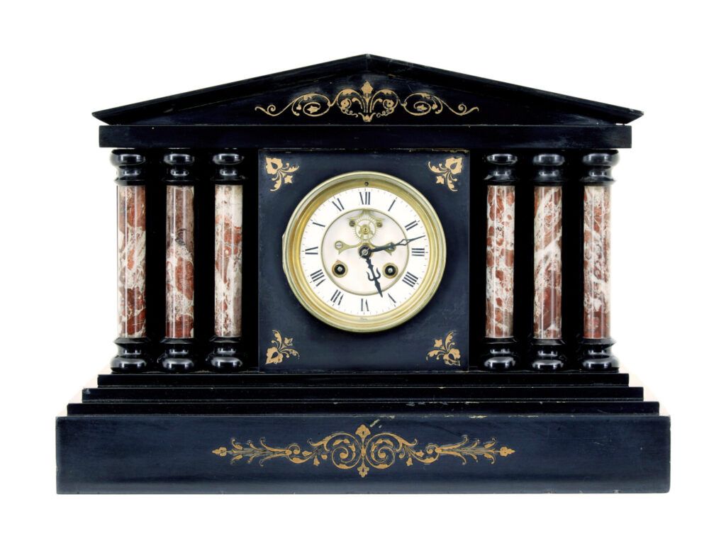 19th Century Victorian Black Marble Mantle Clock