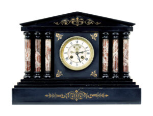 19th Century Victorian Black Marble Mantle Clock — thumbnail 1
