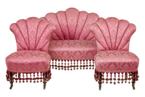 3 Piece Art Deco Shell Back Salon Suite — thumbnail 1