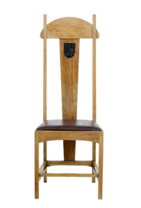 Late 19th Century Carved Oak Arts and Crafts Chair — thumbnail 2