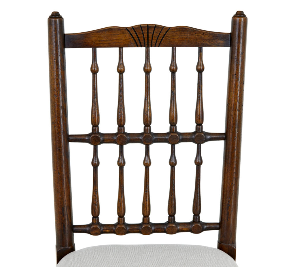 Set of 6+2 Oak Spindle Back Dining Chairs — image 3