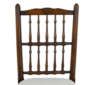 Set of 6+2 Oak Spindle Back Dining Chairs — thumbnail 3